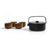 Collage matcha set wasserkocher und teeschalen