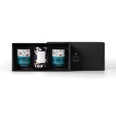 Blatttee & 2 Sanza-Becher Set