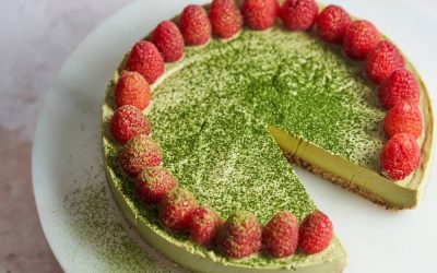 Veganer Matcha-Käsekuchen ohne Backen
