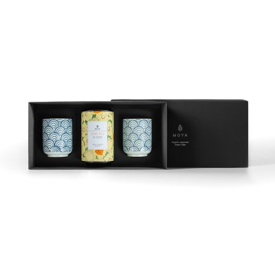 Blatttee & 2 Choseki-Becher Set