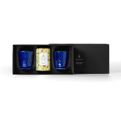 Blatttee & 2 Ukiyo-Becher Set